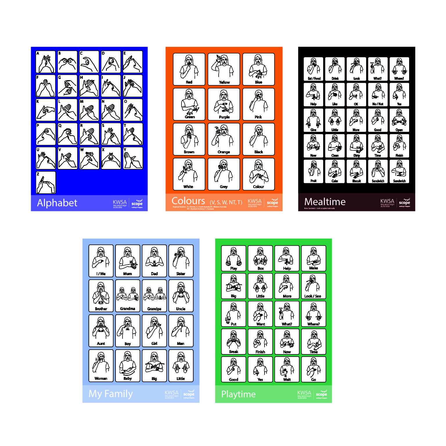 key-word-sign-posters-set-of-five-posters-a4-key-word-sign-australia