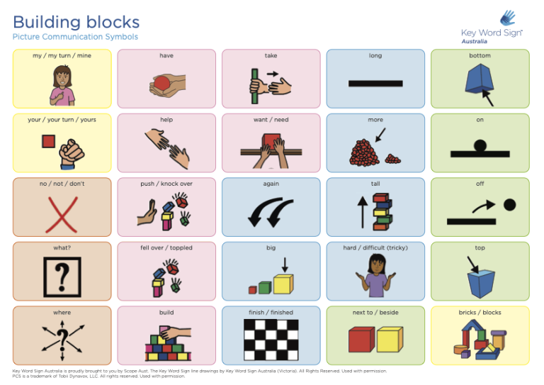 Building with blocks sign guide | Key Word Sign Australia